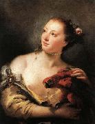Woman with a Parrot, Giovanni Battista Tiepolo